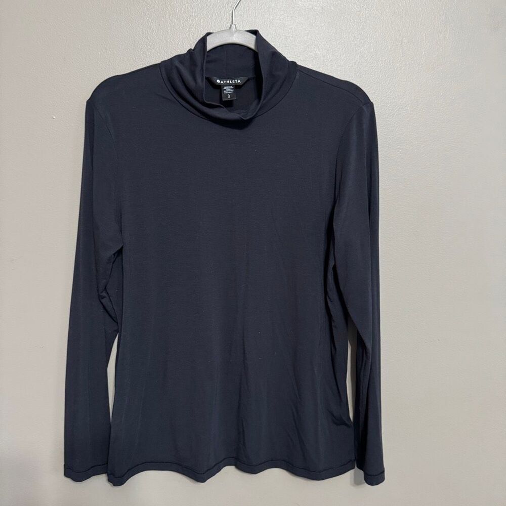 Athleta long sleeve black turtleneck top size large